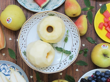 Apfelringe mit frischem Obst