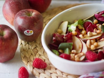 Radicchiosalat mit<br>Red Delicious-Apfel, Himbeeren