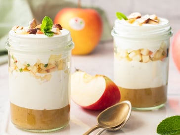Ricotta cream<br>with duet of Pinova apple