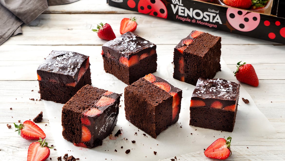 Schoko-Erdbeer-Brownies