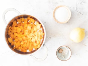 Apricot and coconut water ice