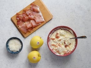 Gallette salata con mele Golden Delicious e speck