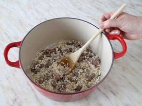 Risotto alla mela Red Delicious,<br>salsiccia e noci