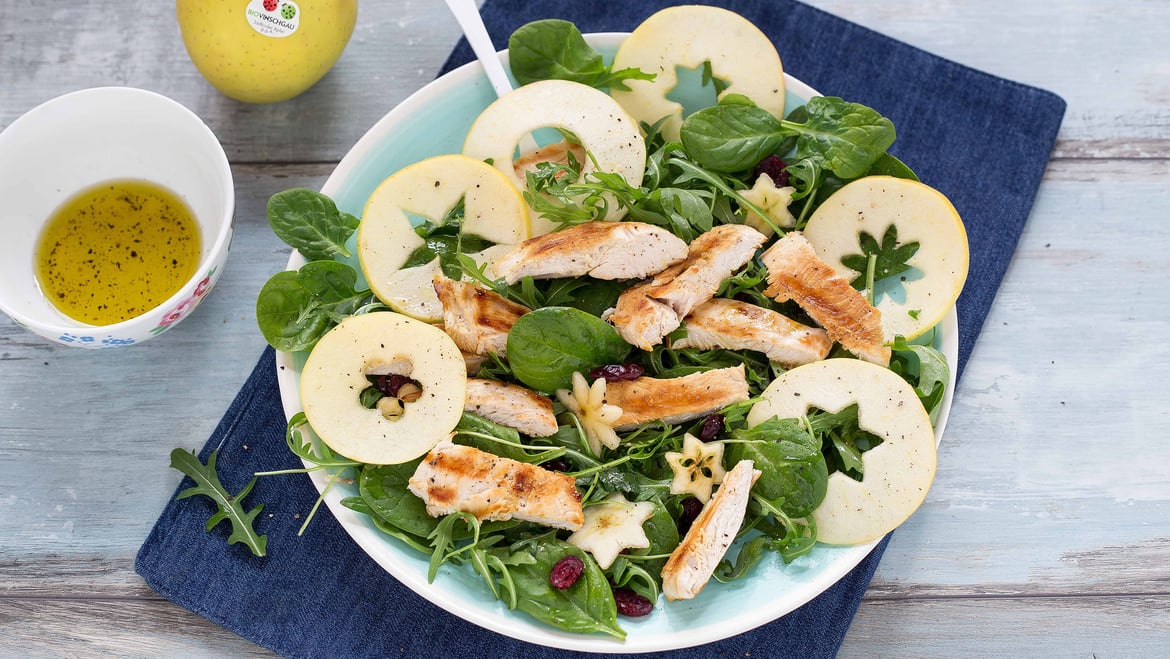 Ensalada de pollo y manzana Golden Delicious