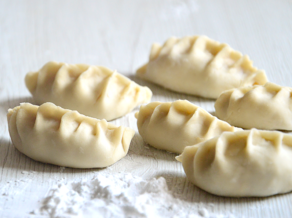 Gyoza con manzanas Red Delicious y carne de cerdo