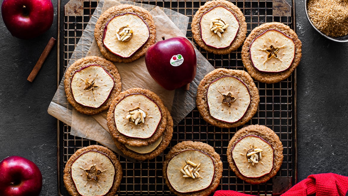 Biscottoni alla cannella con mele Red Delicious bio