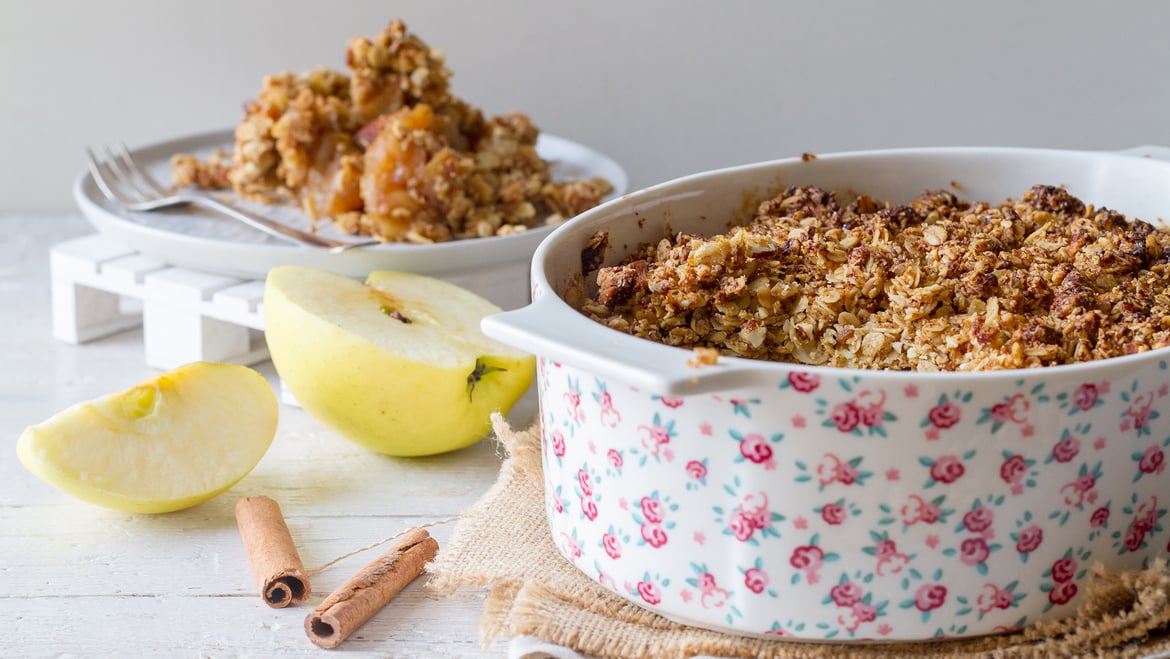 Veganer Golden Delicious-Crumble