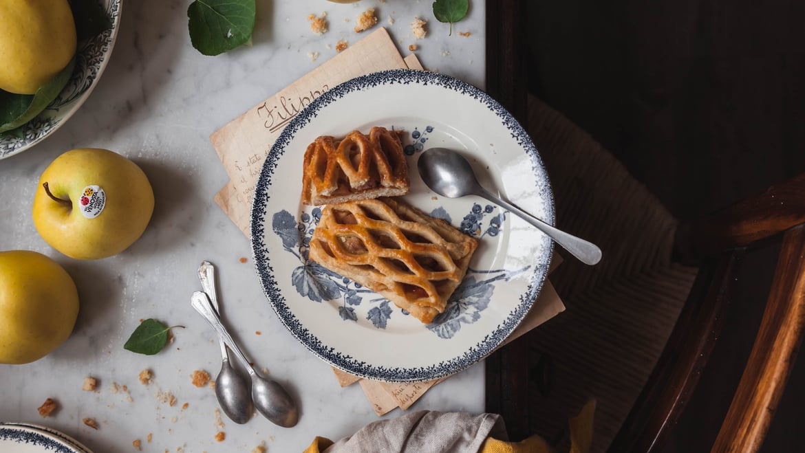Fagottini di mele Golden Delicious e marmellata