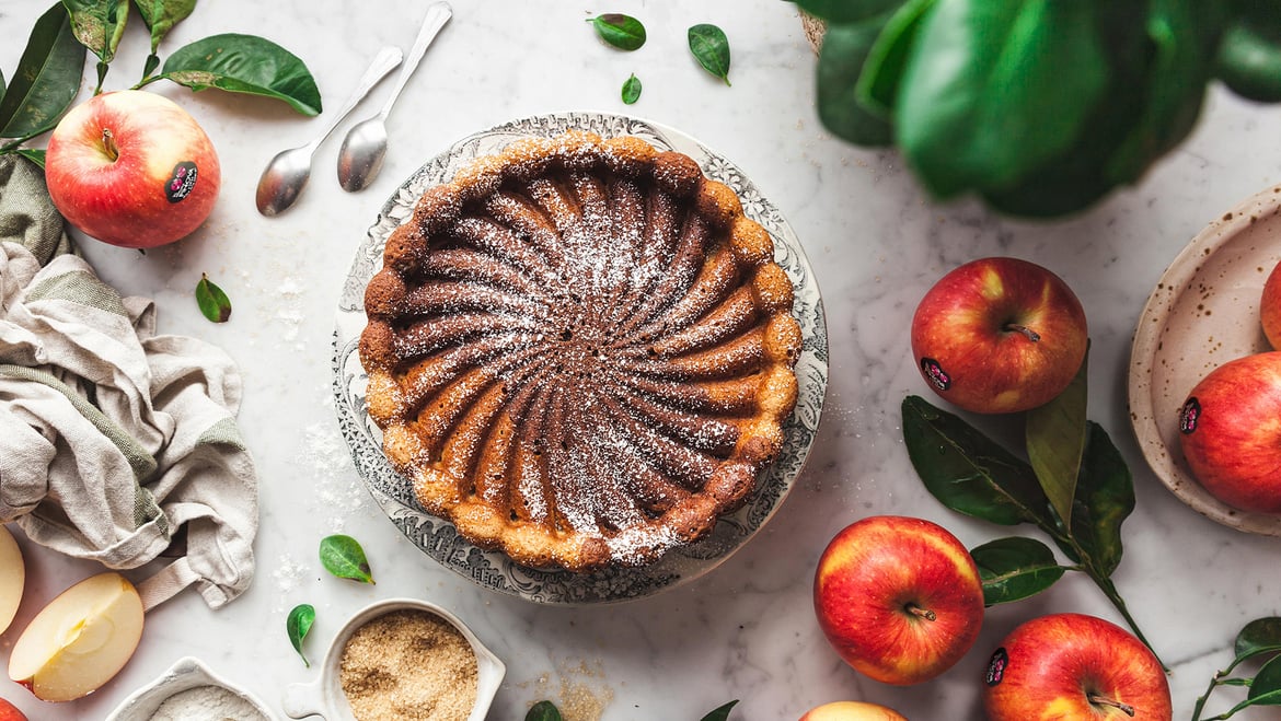 Charlotte marmorizzata con mele Pinova e cioccolato