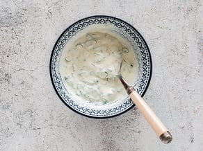 Gebackener Blumenkohl mit Sauerrahmsauce