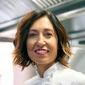 Muffin di riso venere, mela Granny Smith e speck