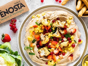 Hummus di cavolfiore con mele Golden Delicious caramellate