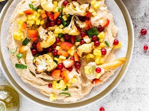 Hummus di cavolfiore con mele Golden Delicious caramellate