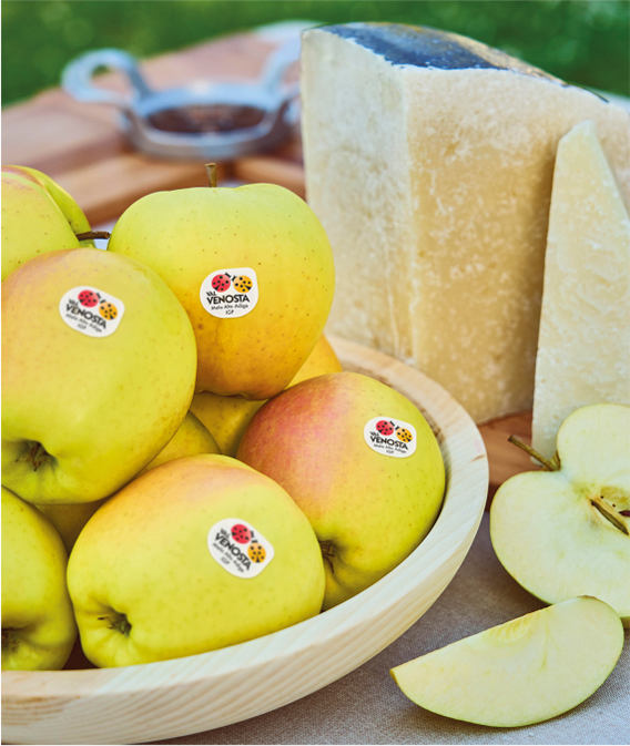 Mela Golden Delicious e Pecorino Romano DOP