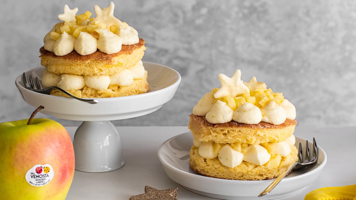 Tortine alle mele Golden Delicious Val Venosta con crema al mascarpone e cioccolato bianco