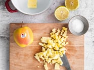 Apfeltörtchen mit Golden Delicious aus dem Vinschgau, Mascarponecreme und weißer Schokolade