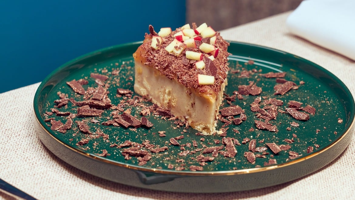 Crostata fredda di mela Pinova e cioccolato di Modica