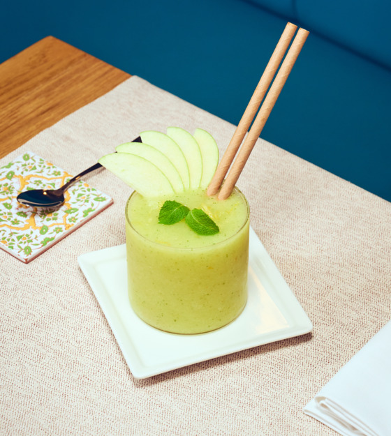 Sorbet aus Vinschger Golden Delicious Äpfeln und Zitronen aus Kampanien
