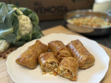 Reispapierrollen mit Vinschger Blumenkohl